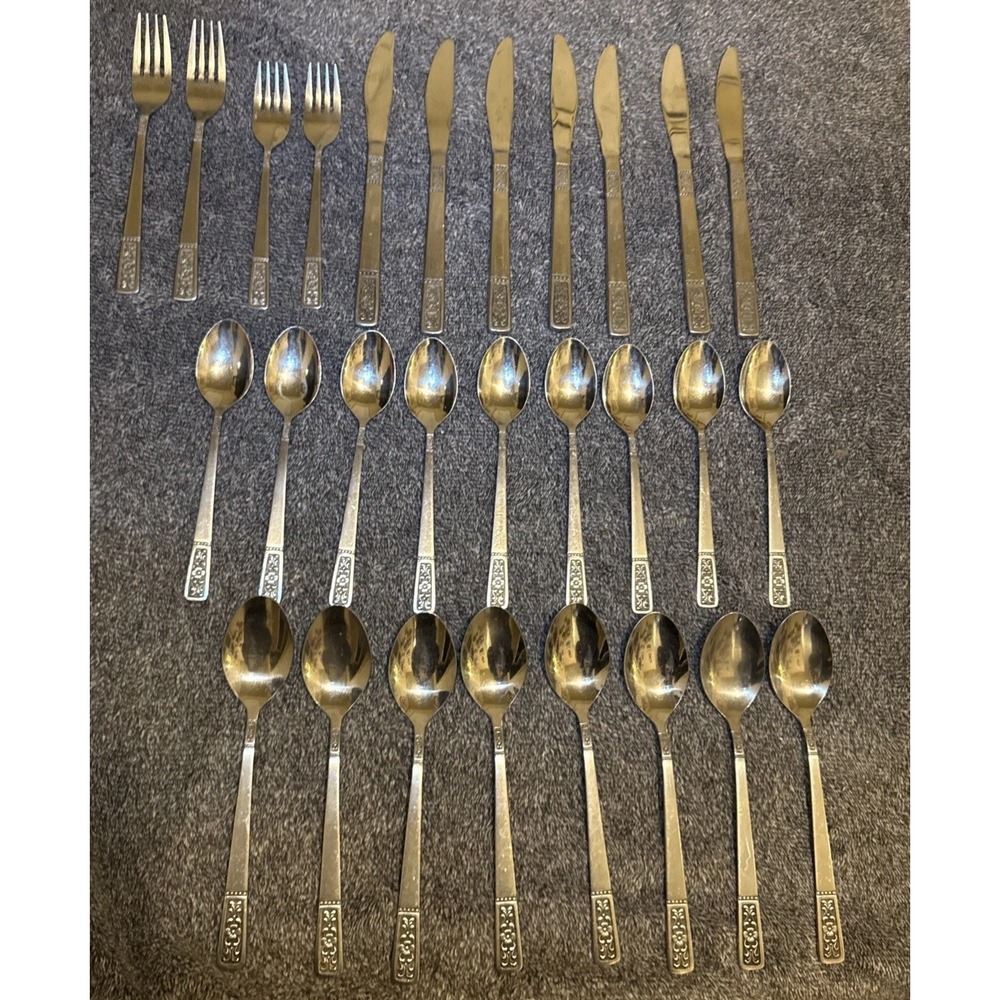 Set Of Vintage United Silver Co.‎ Stainless Oval Soup Spoons Cassandra Japan